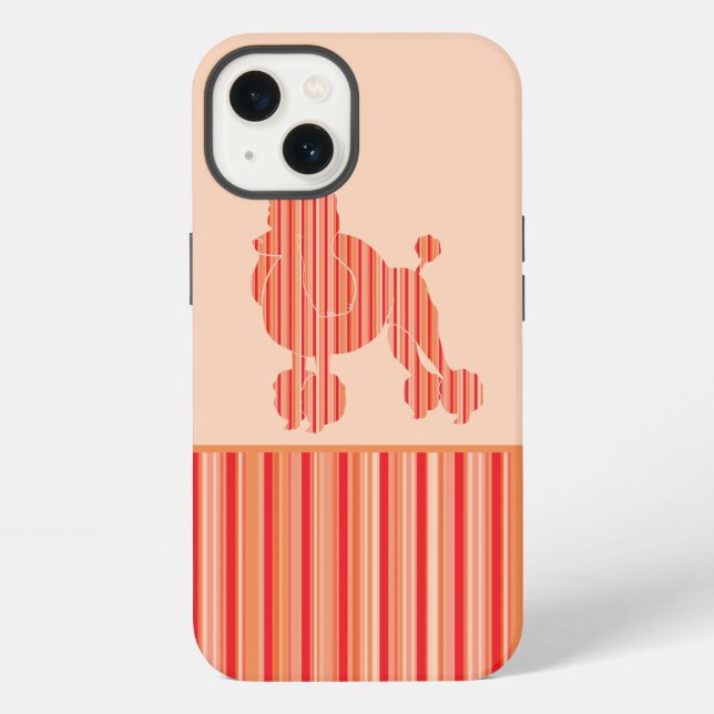 Funda Para iPhone Póodle de franja de mandarina (Reverso )