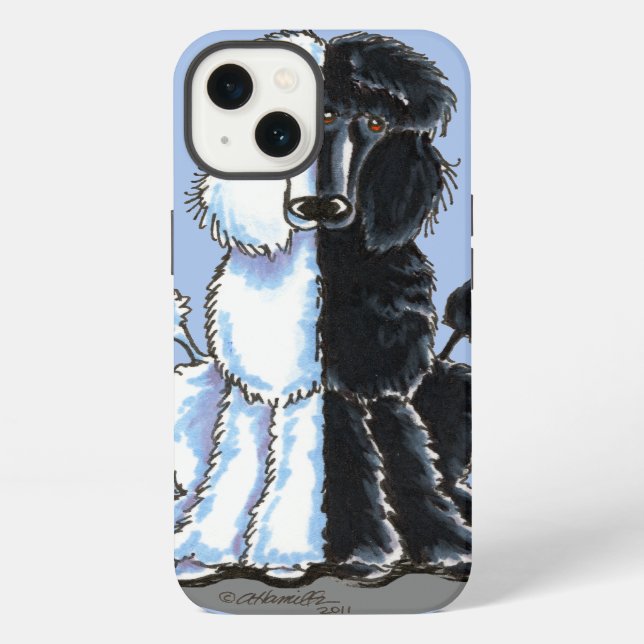 Funda Para iPhone Poodles dobles estándar (Reverso )