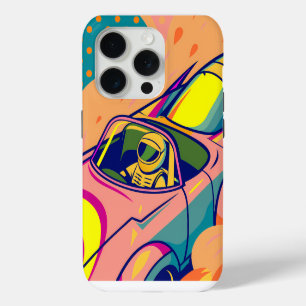 Pop Art Astronaut Driving Rocket Car