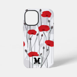 Funda Para iPhone 12 Mini Poppy flower gift botanical pretty monogram