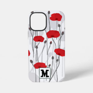 Funda Para iPhone 12 Mini Poppy flower gift botanical pretty monogram