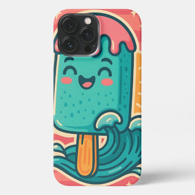 Funda Para iPhone Popsicle Kawaii – Coque iPhone Glace Souriante Été (Reverso )