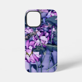 Funda Para iPhone 12 Mini PopSocket floral rosa y azul