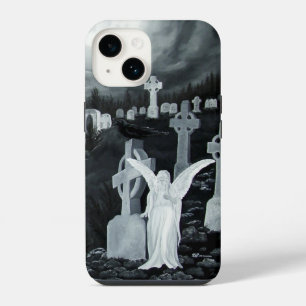 Funda Para iPhone 14 Por la noche en el cementerio - Ángel