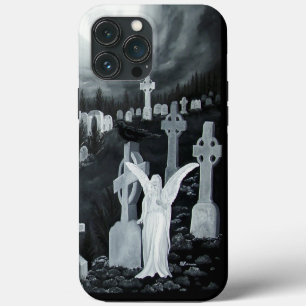 Funda Para iPhone 13 Pro Max Por la noche en el cementerio - Ángel