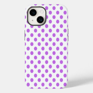 Funda Para iPhone 14 Pos de Lilac y de polka blanca
