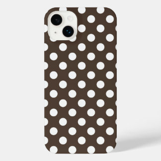 Funda Para iPhone 14 Plus Pos de polka blanca en marrón