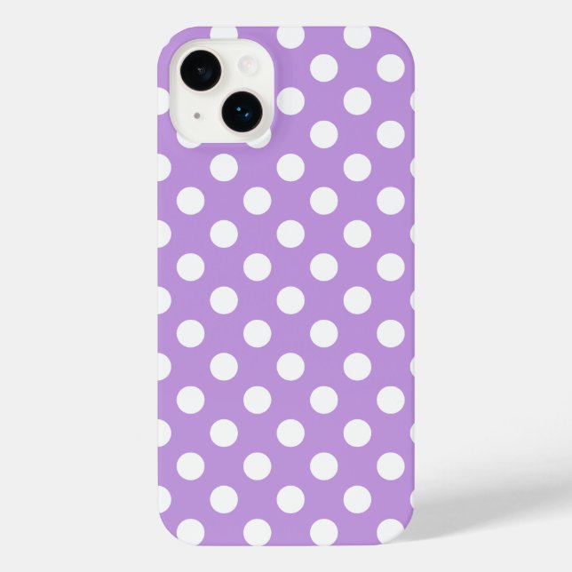 Funda Para iPhone Pos de polka blanca sobre lila (Reverso )