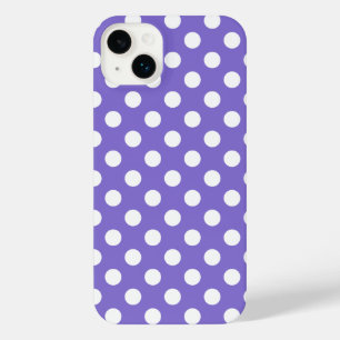 Funda Para iPhone 14 Plus Pos de polka blanco en periwinkle