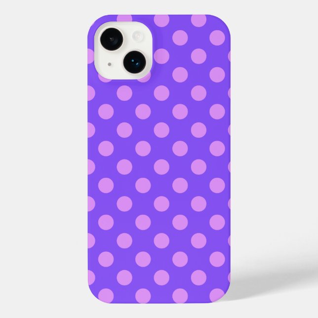 Funda Para iPhone Pos de polka de Lilac en periwinkle (Reverso )