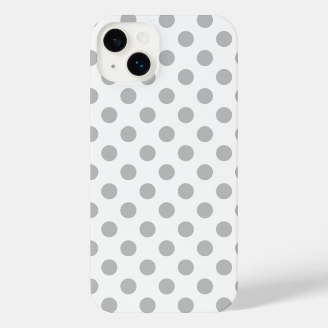 Funda Para iPhone Pos de polka gris sobre blanco (Reverso )
