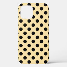 Pos de polka negra en amarillo pálido
