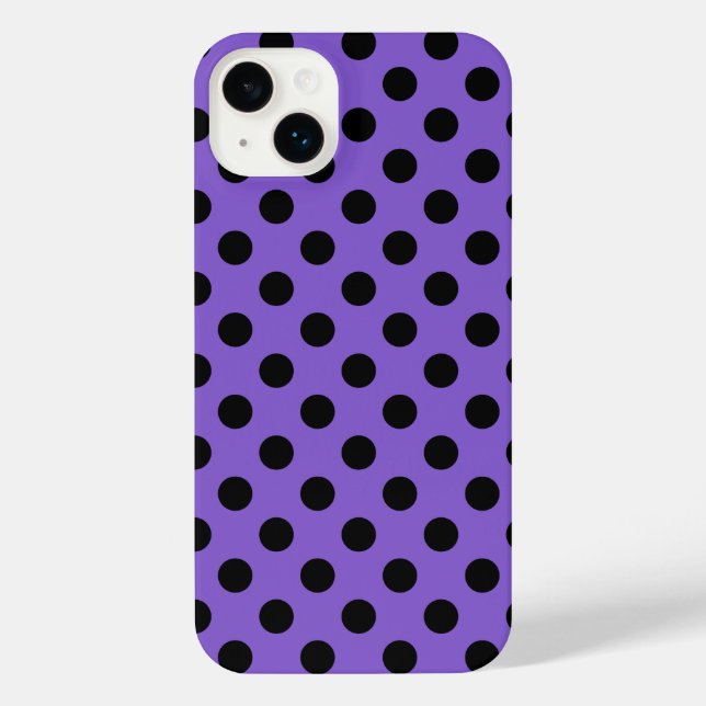 Funda Para iPhone Pos de polka negro en el estuche para iPhone de la (Reverso )