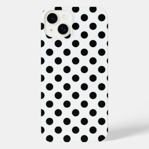 Funda Para iPhone 14 Plus Pos de polka negro sobre blanco