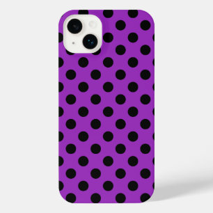 Funda Para iPhone 14 Plus Pos de polka negro sobre morado