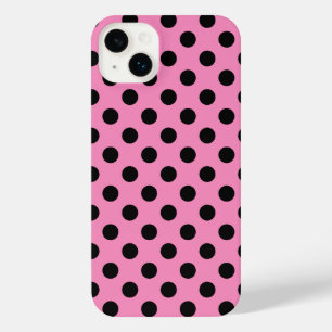 Funda Para iPhone 14 Plus Pos de polka negro sobre rosa