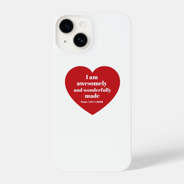 Funda Para iPhone Positive Bible Verse Affirmation Red Heart Cute (Reverso )