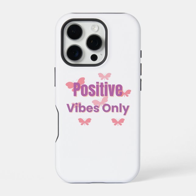 Funda Para iPhone  Positive Vibes Only | Minimal Motivational Quote  (Reverso )