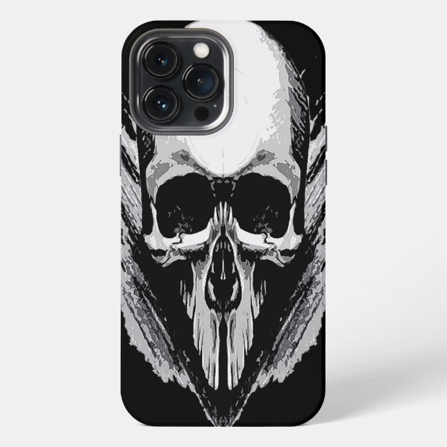 Funda Para iPhone Póster de vector de calavera (Reverso )