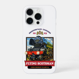 Funda Para iPhone 16 Pro Póster Retro de la Locomotora de Vapor Flying Scot