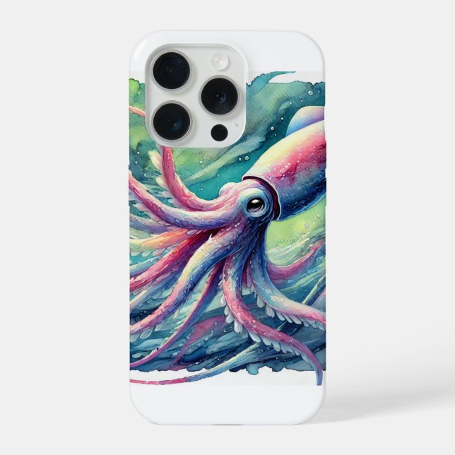 Funda Para iPhone Poton deep sea squid 110924AREF116 - Watercolor (Reverso )