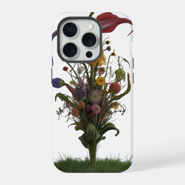Funda Para iPhone Pradera de flores silvestres Flor abstracta – Manz (Reverso )