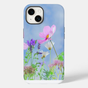 Funda Para iPhone 14 Prado de flores silvestres rosadas bonitas