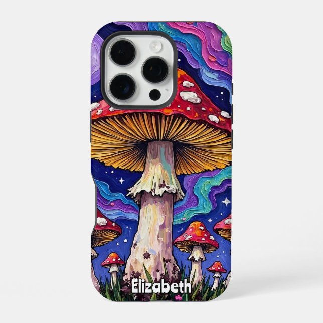 Funda Para iPhone Prado de Hongos Arcoíris (Reverso )