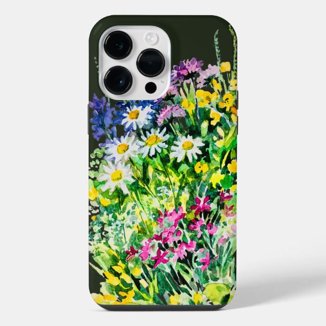 Funda Para iPhone Prado de verano, flores silvestres (Reverso )