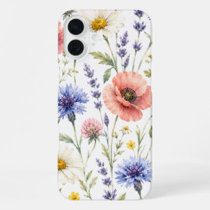 Funda Para iPhone 16 Plus Prado Floral de Flores Silvestres Acuarela