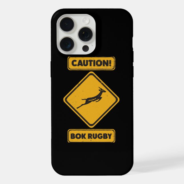 Funda Para iPhone Precaución - SpringBoks Cruzando (Reverso )