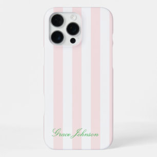 Funda Para iPhone 16 Pro Max Preciosa franja rosa y blanca inspirada en París