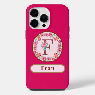 Funda Para iPhone 14 Pro Max Precioso Monograma F Floral