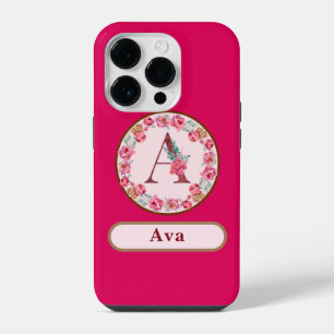 Funda Para iPhone 14 Pro Precioso Monograma Floral 