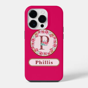 Funda Para iPhone 14 Pro Precioso Monograma P Floral