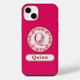 Funda Para iPhone 14 Plus Precioso Monograma Q Floral