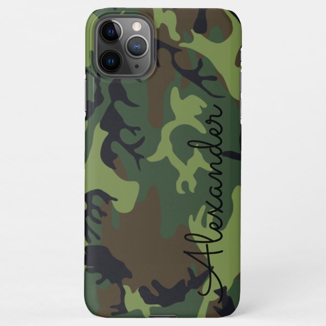 Funda Para iPhone PRESUPUESTO DE Camoflauge Verde CAMO personalizado (Reverso)