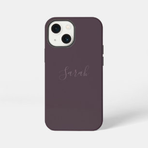 Funda Para iPhone 13 Mini Presupuesto Dusty Plum con Nombre