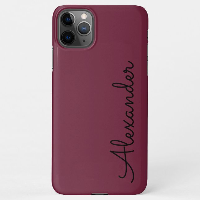 Funda Para iPhone PRESUPUESTO manuscrito de Maroon Berry personaliza (Reverso)