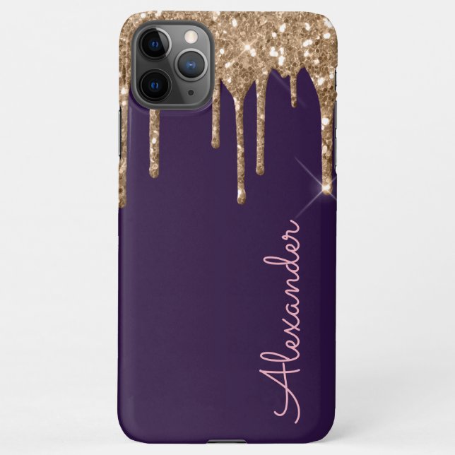 Funda Para iPhone PRESUPUESTO manuscrito Gold Purple personalizado (Reverso)