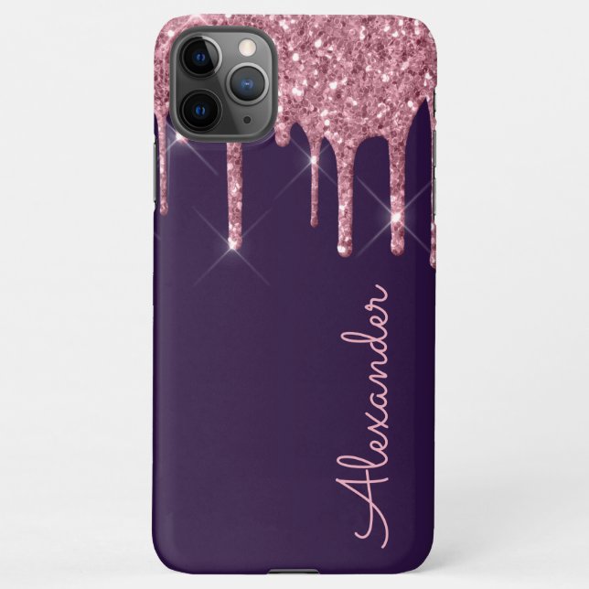 Funda Para iPhone PRESUPUESTO Rosa Gold Purple manuscrito personaliz (Reverso)