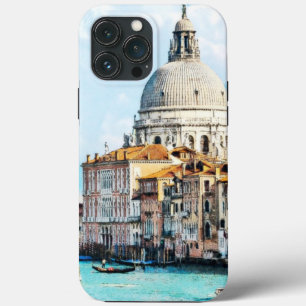 Funda Para iPhone 13 Pro Max Pretty Chic Italia Venecia Canal Acuarela Pastel