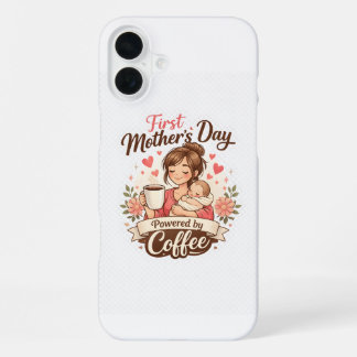 Funda Para iPhone 16 Plus Primer Día de la Madre Impulsado por el Café – Reg