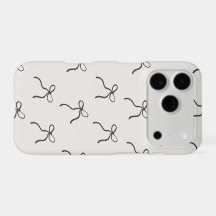 Funda para iPhone Pro 18 con lazo negro minimalist