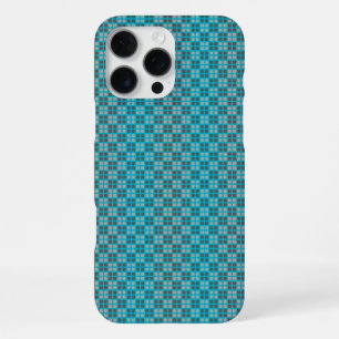 Funda Para iPhone 16 Pro Max Protector de iPhone Azul Micro Cuadriculado