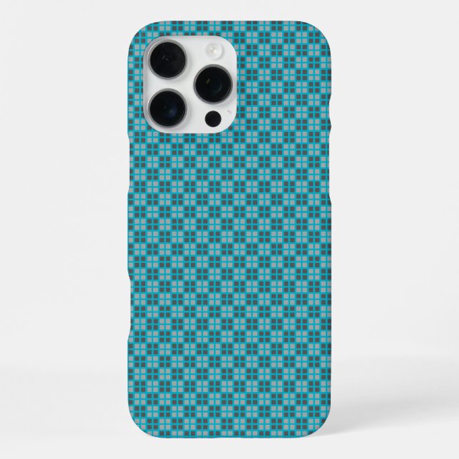Funda Para iPhone Protector de iPhone Azul Micro Cuadriculado (Reverso )