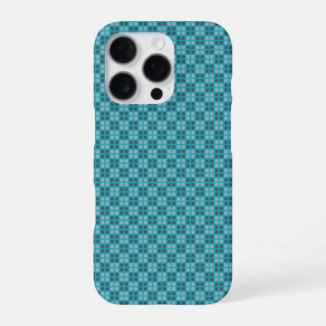 Funda Para iPhone Protector de iPhone Azul Micro Cuadriculado (Reverso)