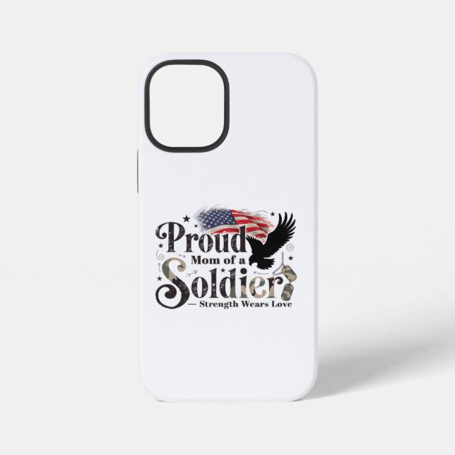 Funda Para iPhone Proud Military Mom Soldier Pride Art (Reverso )