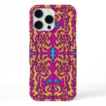 Psicodelic Neon Pink Baroque FlouriPattern