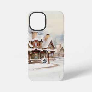 Funda Para iPhone 12 Mini Pueblo en un día de Navidad
